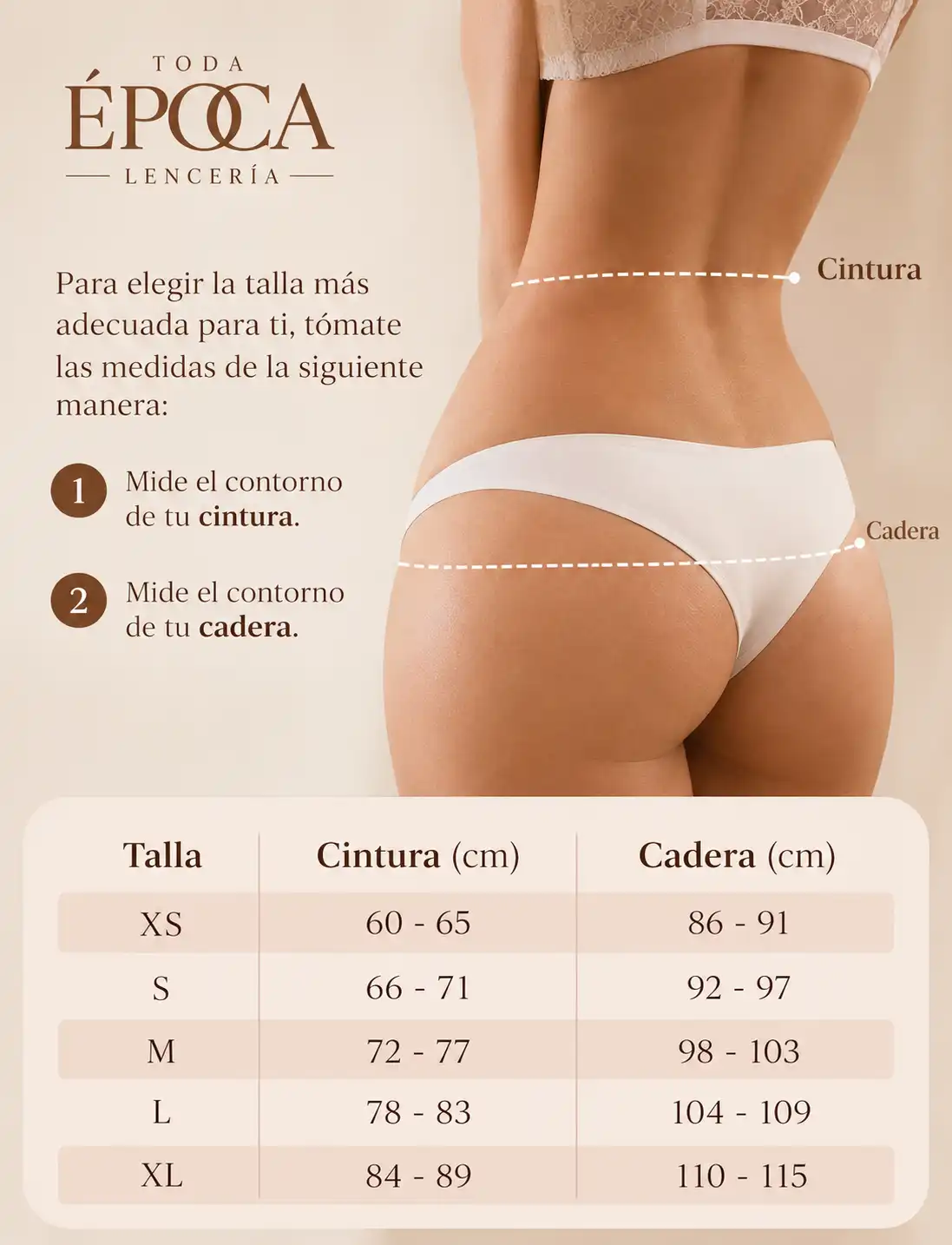 GUIA TALLAS PANTIES - Toda Época